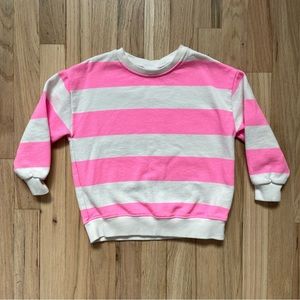 Zara Neon Pink Striped Sweatshirt